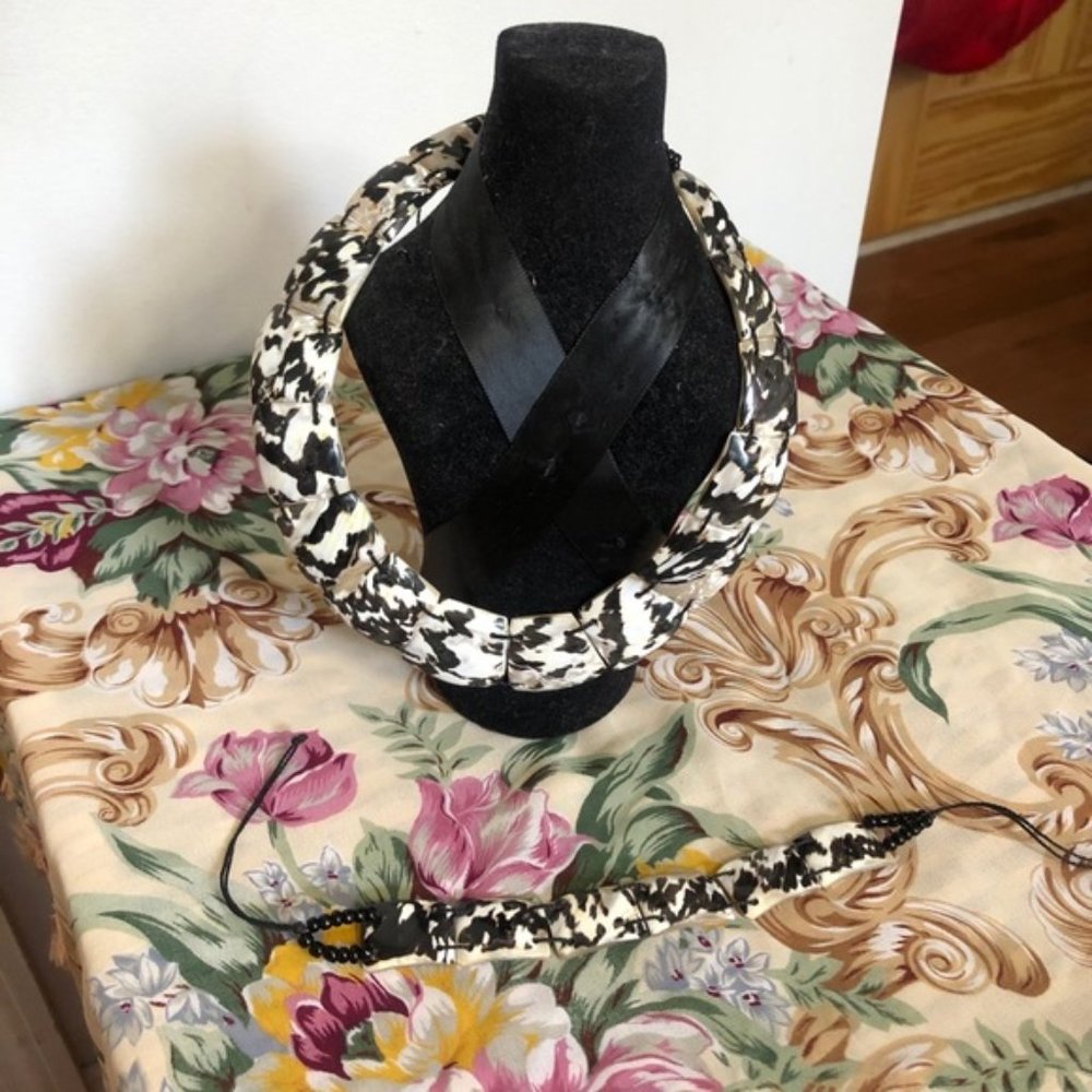 Wooden Tortoise Shell Bead Bracelet and Necklace